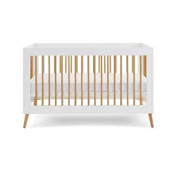 Obaby Maya Cot Bed 3 Piece Room Set - White with Natural