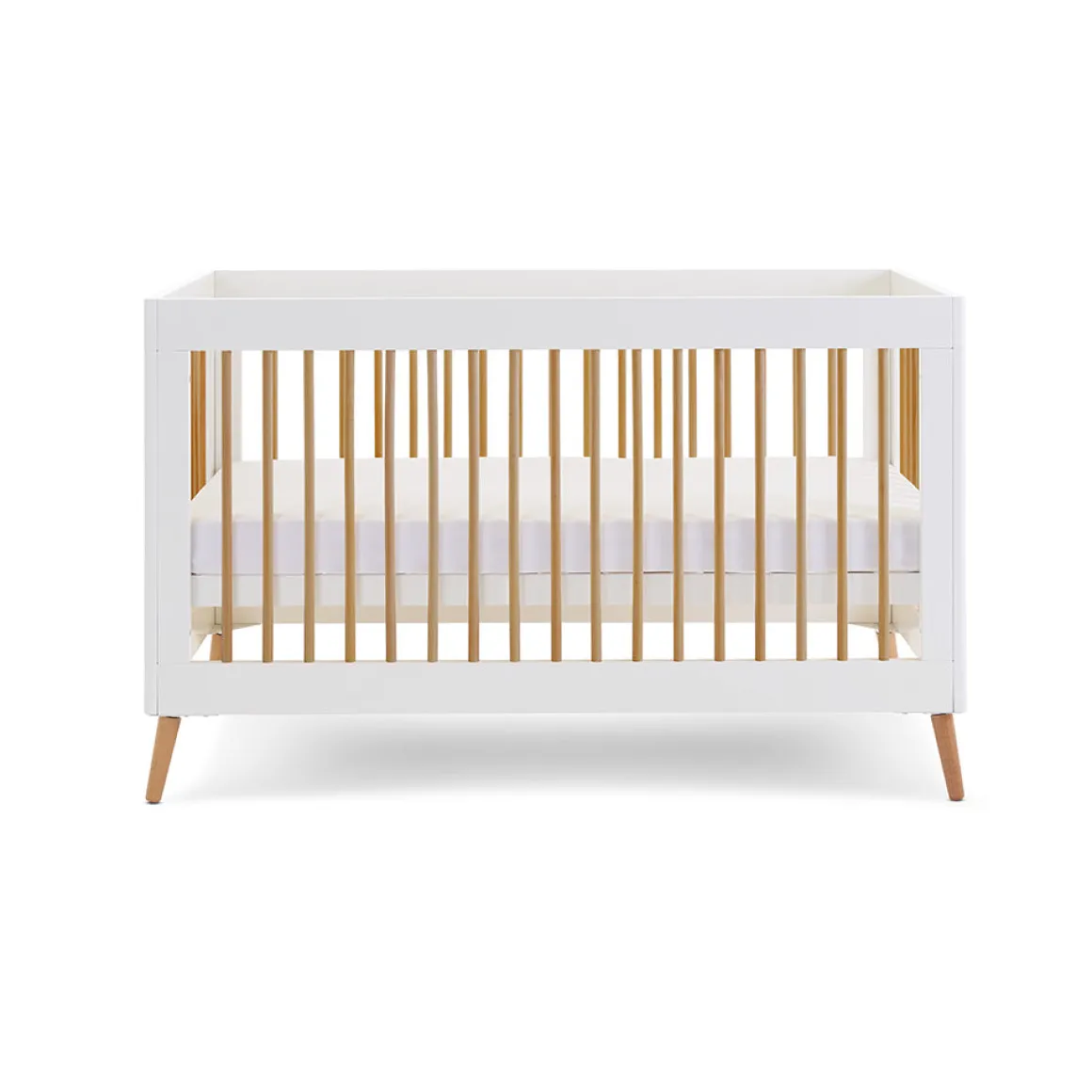 Obaby Maya Cot Bed 3 Piece Room Set - White with Natural