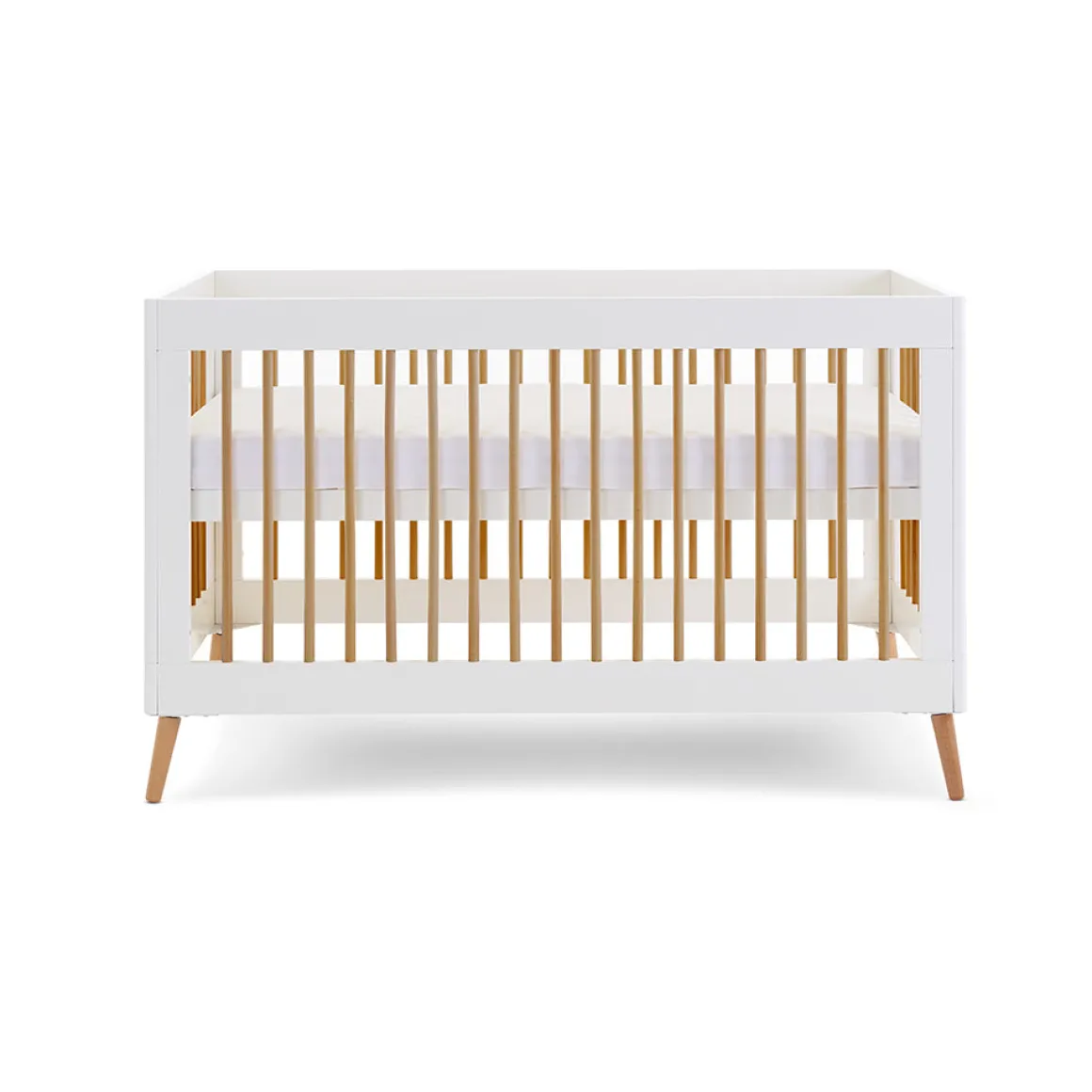 Obaby Maya Cot Bed 3 Piece Room Set - White with Natural