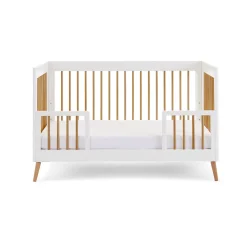 Obaby Maya Cot Bed 3 Piece Room Set - White with Natural
