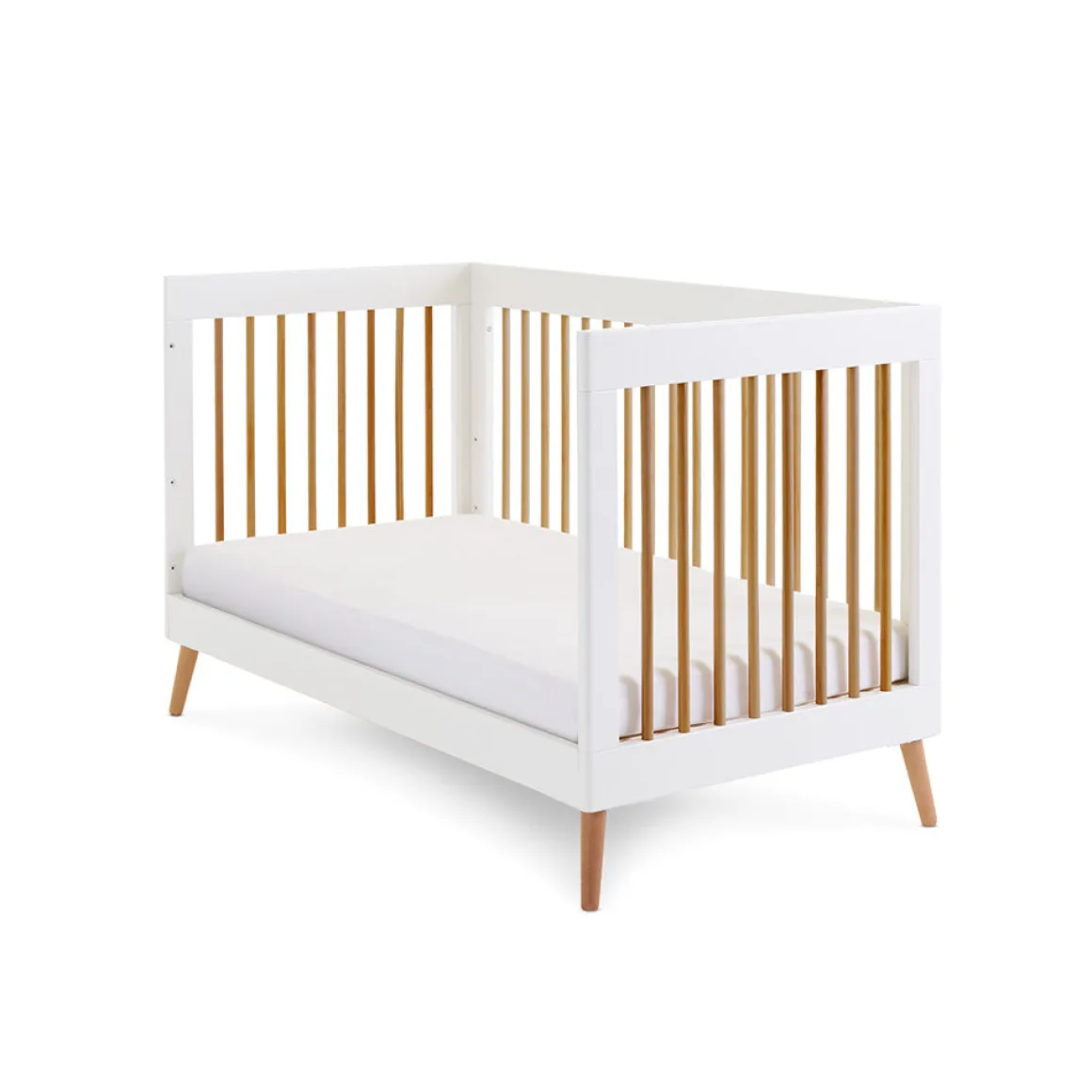 Obaby Maya Cot Bed 3 Piece Room Set - White with Natural