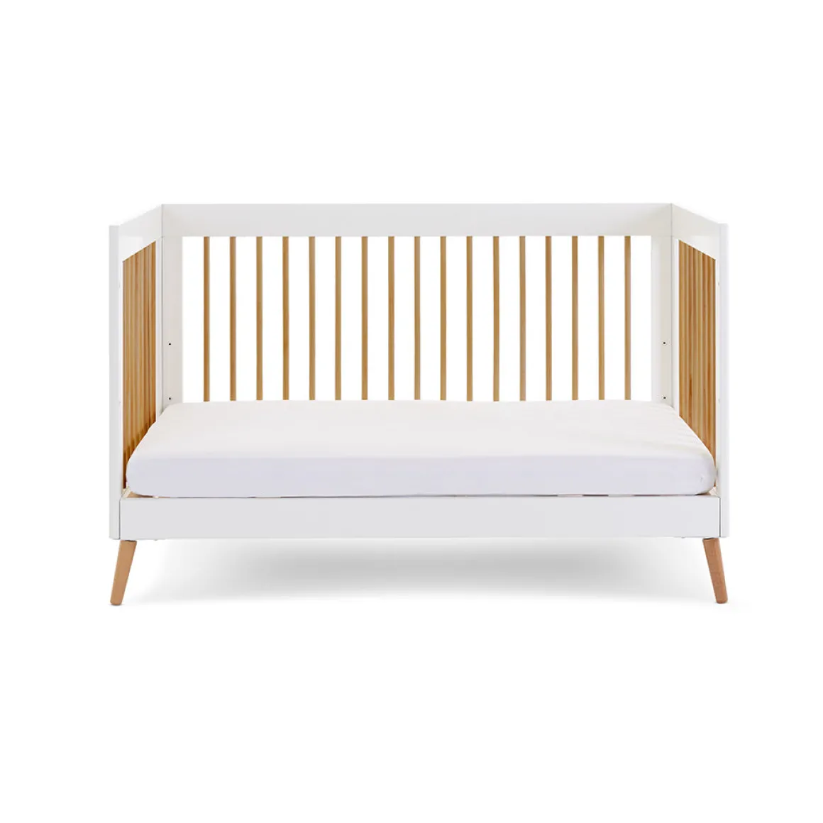 Obaby Maya Cot Bed 3 Piece Room Set - White with Natural