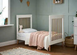 Obaby Maya Mini Cot Bed - White with Natural