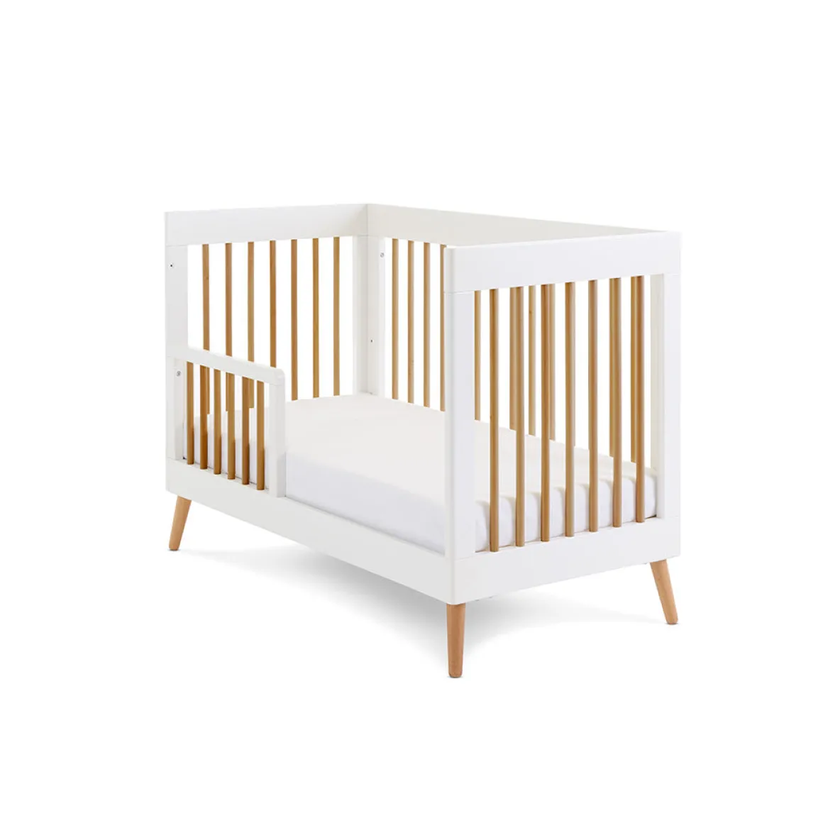 Obaby Maya Mini Cot Bed 3 Piece Room Set - White with Natural