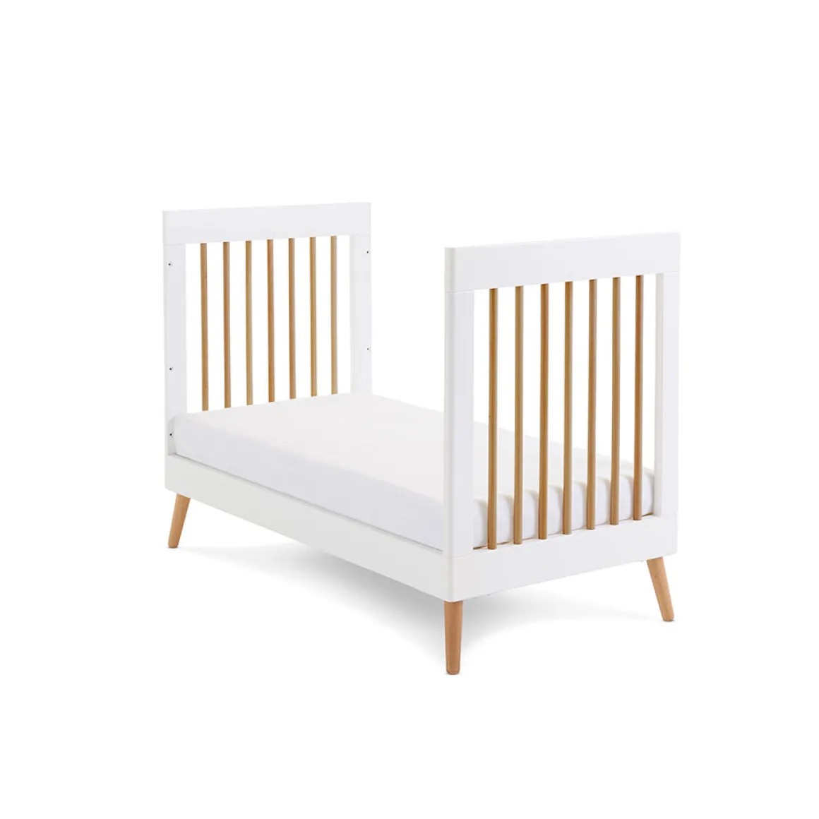 Obaby Maya Mini Cot Bed 2 Piece Room Set - White with Natural