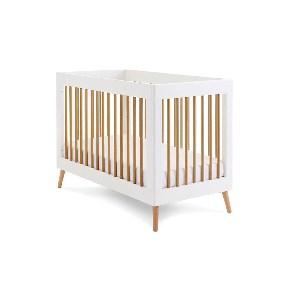 Obaby Maya Mini Cot Bed 2 Piece Room Set - White with Natural