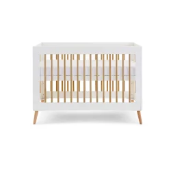 Obaby Maya Mini Cot Bed 2 Piece Room Set - White with Natural