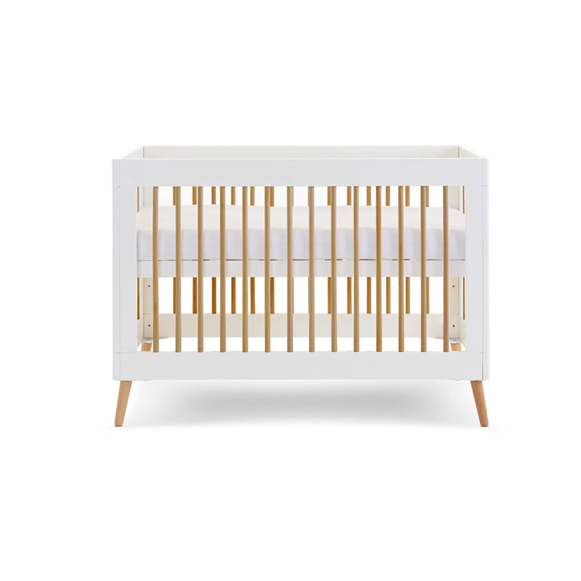 Obaby Maya Mini Cot Bed 2 Piece Room Set - White with Natural
