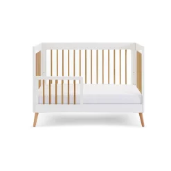 Obaby Maya Mini Cot Bed 3 Piece Room Set - White with Natural