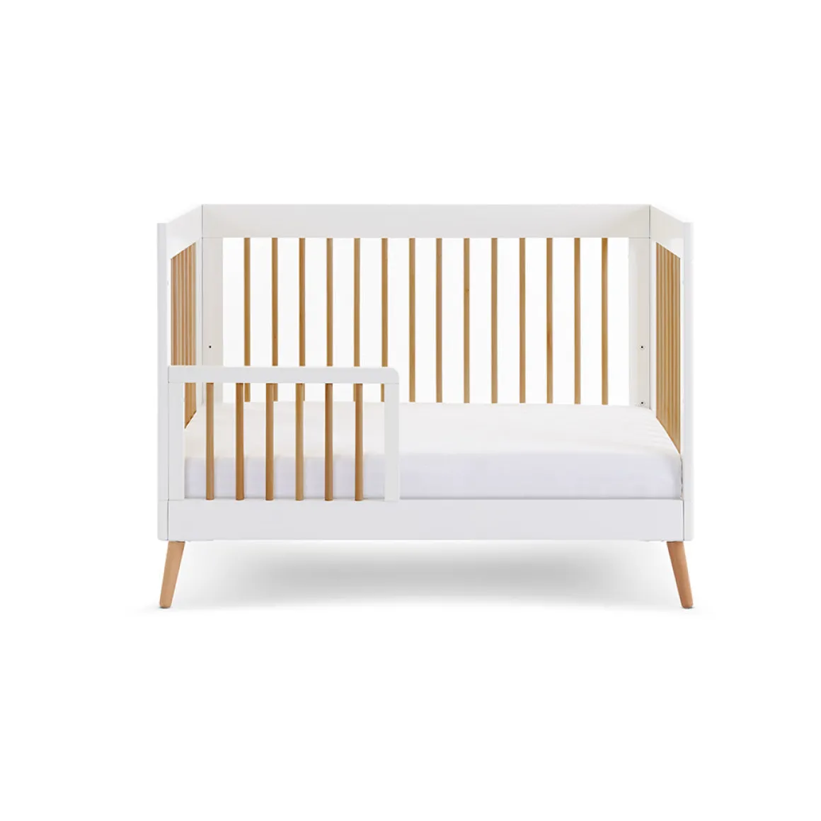 Obaby Maya Mini Cot Bed 3 Piece Room Set - White with Natural