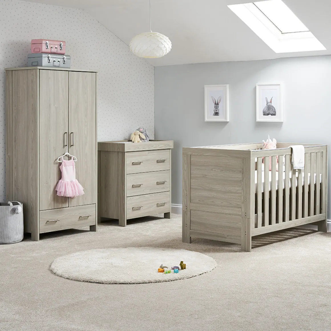 Obaby Nika 3 Piece Room Set - GREY WASH
