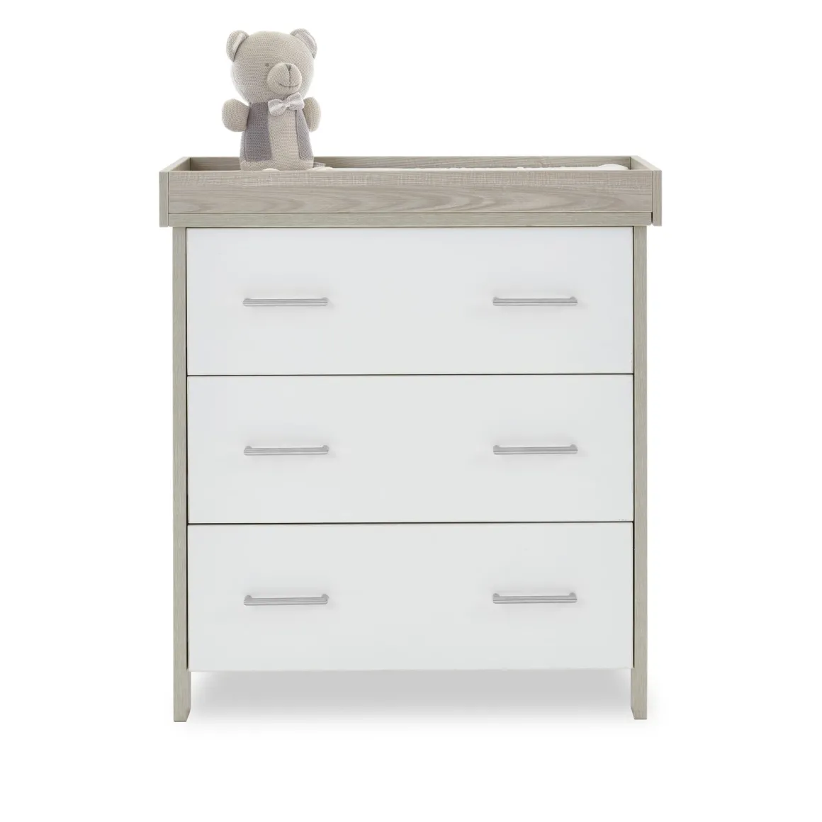 Obaby Nika 3 Piece Room Set & Underdrawer - GREY WASH & WHITE
