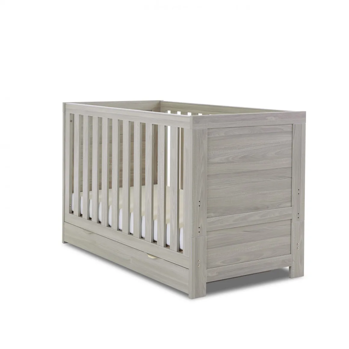 Obaby Nika Cot Bed & Under Drawer - GREY WASH