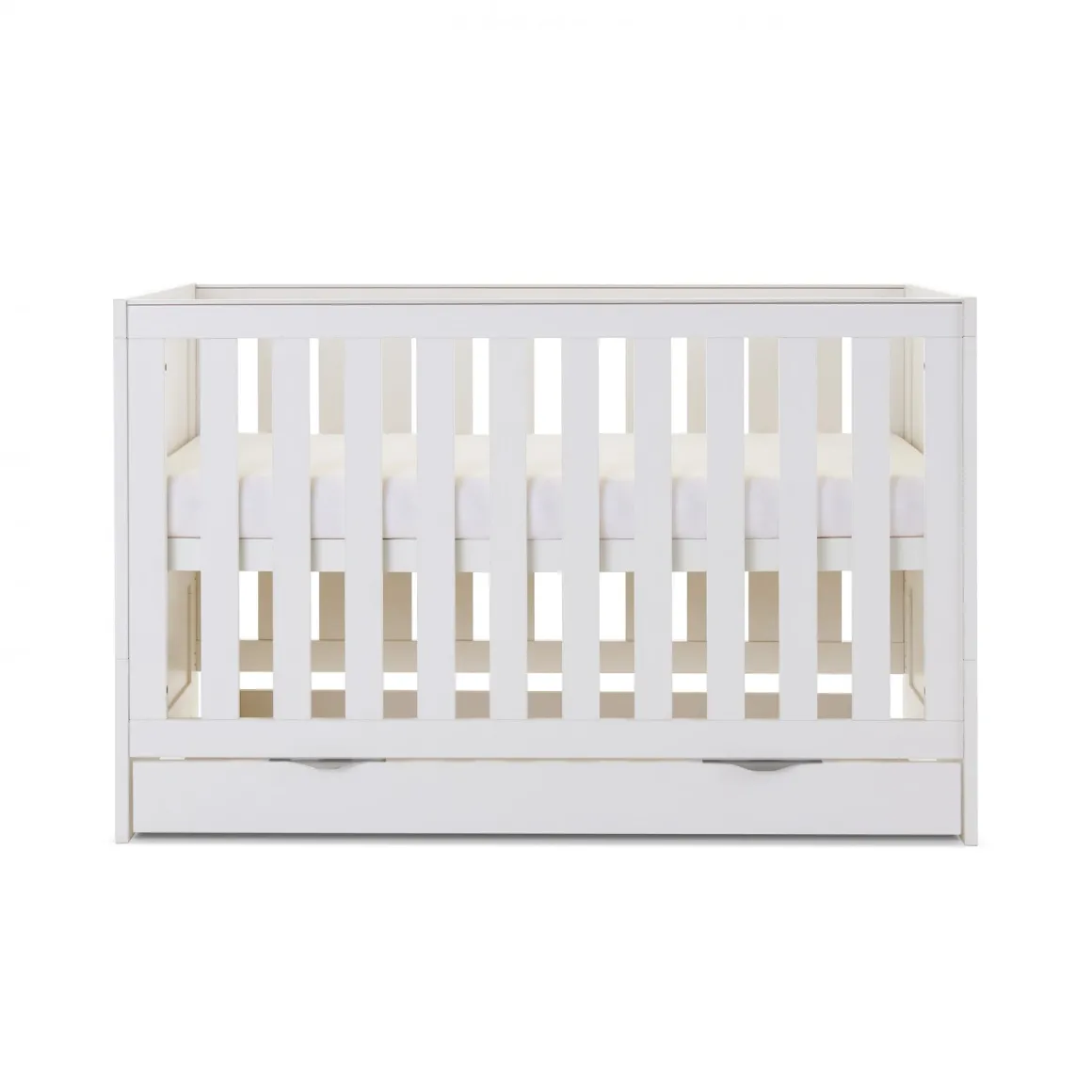 Obaby Nika Cot Bed & Under Drawer -WHITE WASH