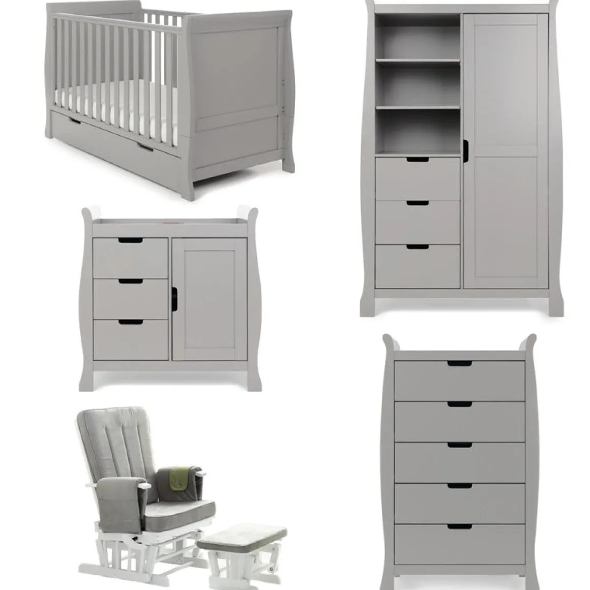 Obaby Stamford Classic 5 Piece Room Set - WARM GREY