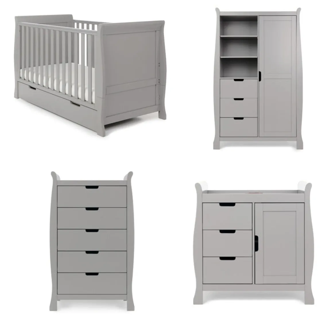 Obaby Stamford Classic 4 Piece Room Set - WARM GREY