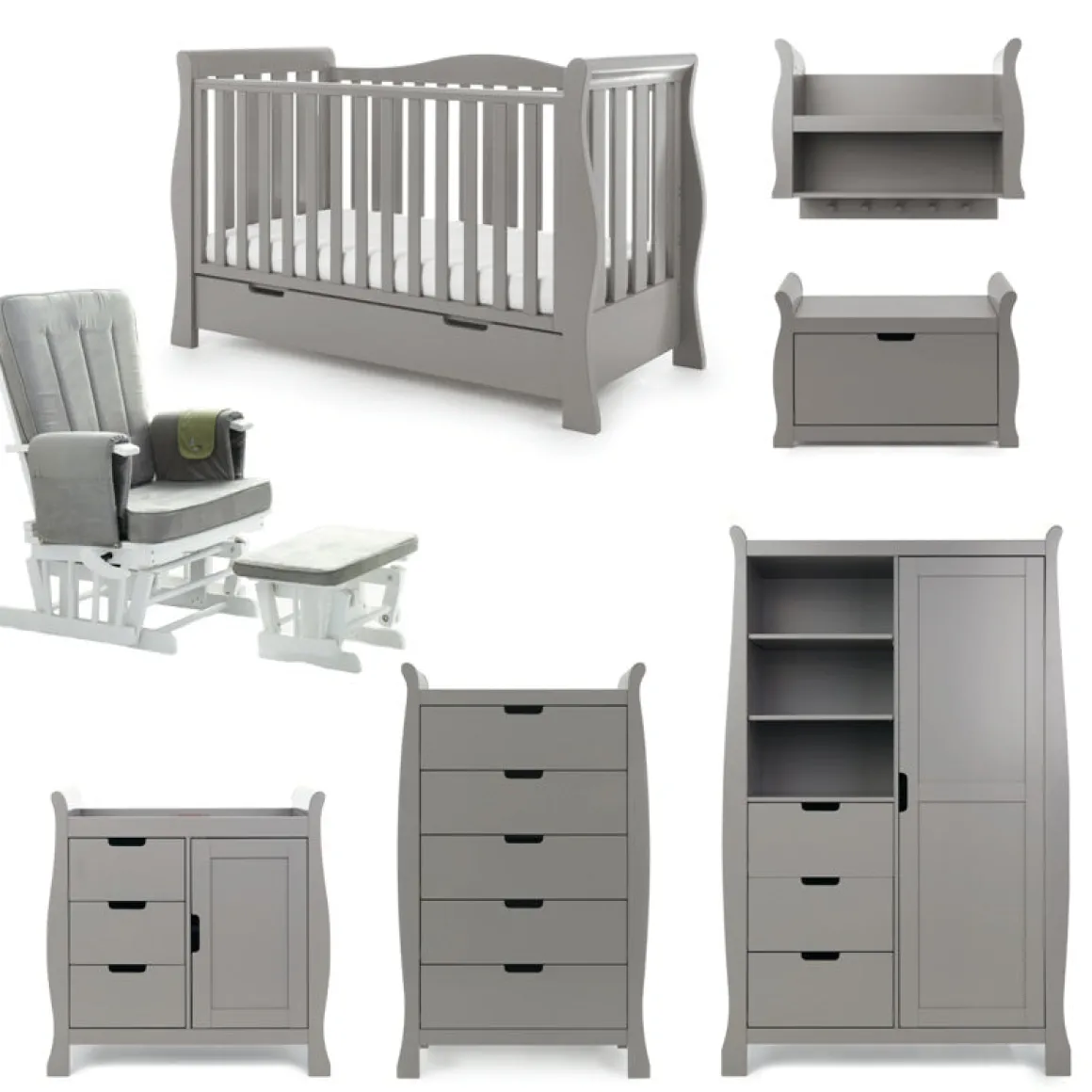 Obaby Stamford Luxe 7 Piece Room Set - TAUPE GREY