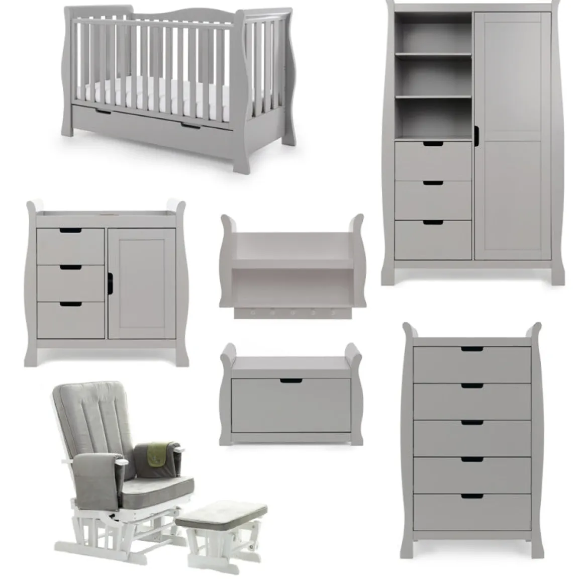Obaby Stamford Luxe 7 Piece Room Set - WARM GREY