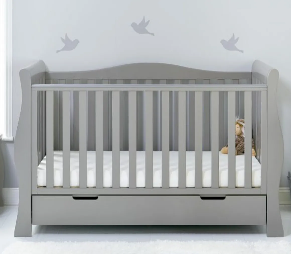 Obaby Stamford Luxe Cot Bed - WARM GREY
