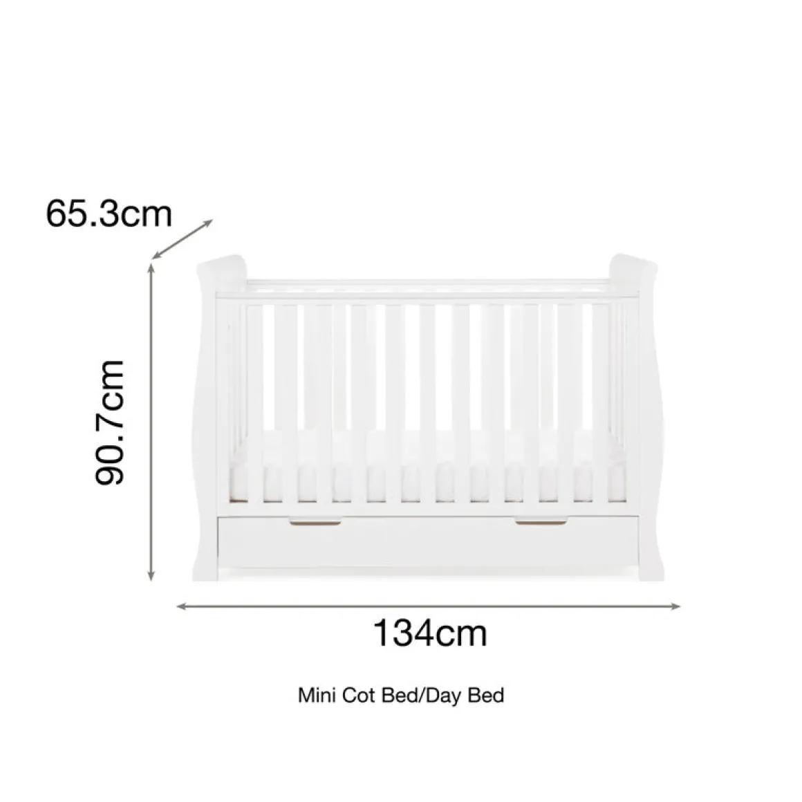 Obaby Stamford Mini Cot Bed - WHITE