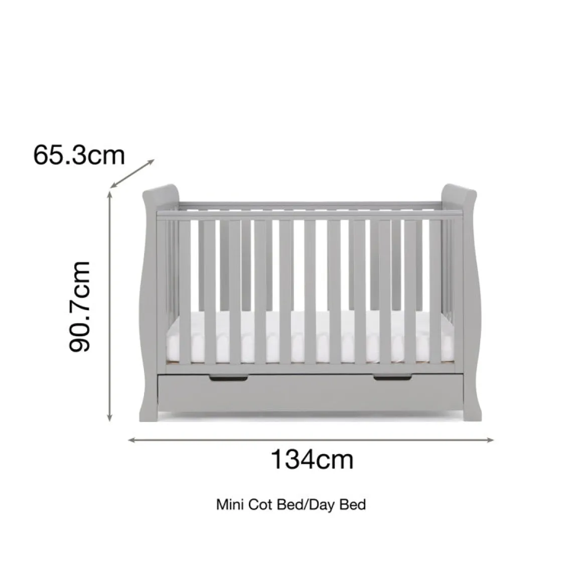 Obaby Stamford Mini Cot Bed - WARM GREY