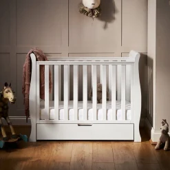 Obaby Stamford Space Saver Cot - WHITE