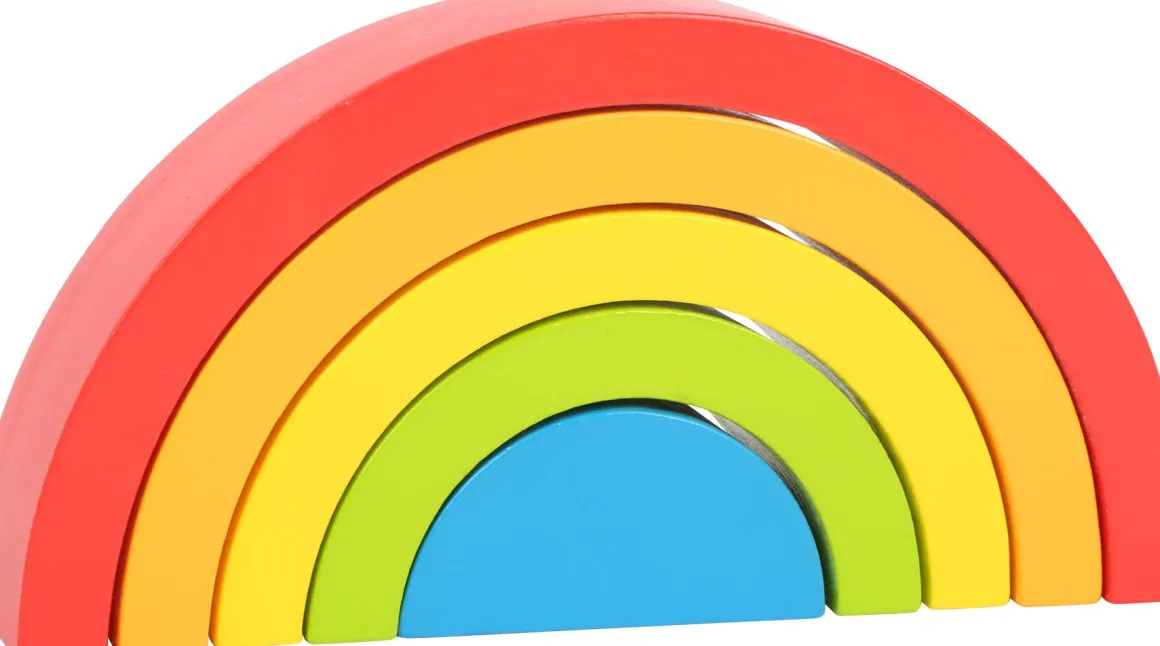 Small Foot - 5 Piece Wooden Rainbow Building Blocks