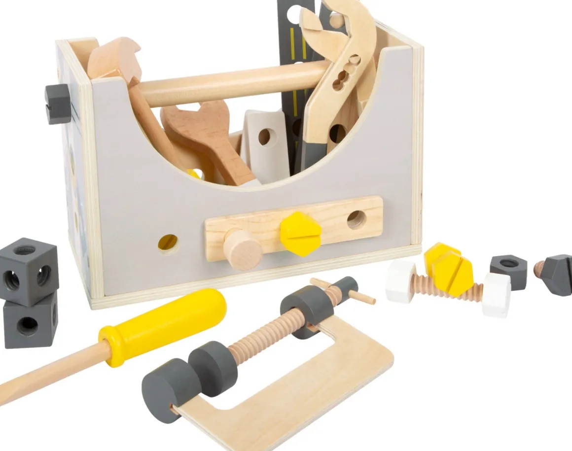 Small Foot - Wooden Toolbox & Work Bench with 4 tools