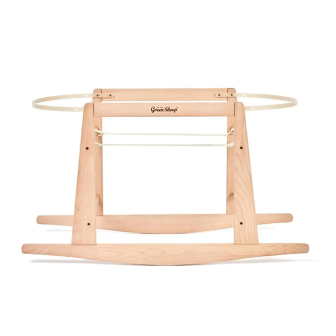 The Little Green Sheep - Organic Knitted Moses Basket + Stand - White